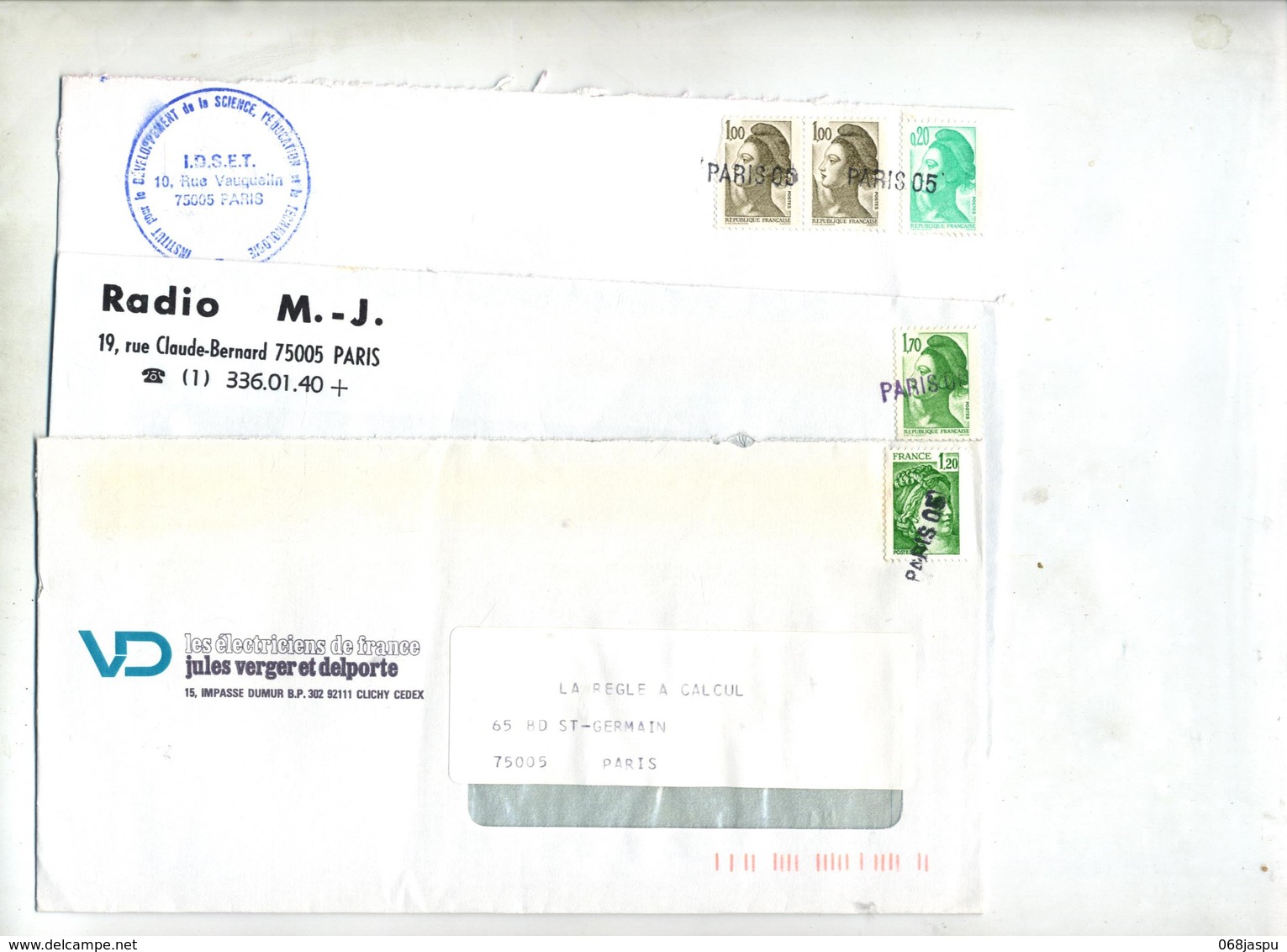 Lot 6 Lettre Cachet Annulation Paris - Cachets Manuels