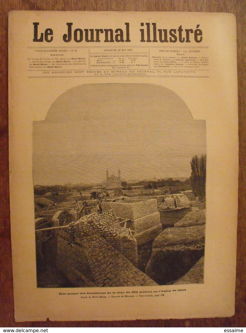Revue Le Petit Journal N° 21 De 1887.  Fondations De La Tour Eiffel. Actualités De L'époque - Revues Anciennes - Avant 1900