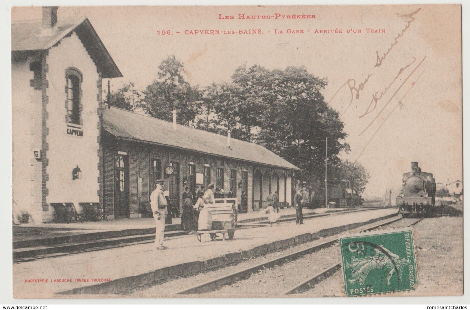 CPA 65 CAPVERN LES BAINS La Gare , Arrivée D' Un Train - Autres & Non Classés