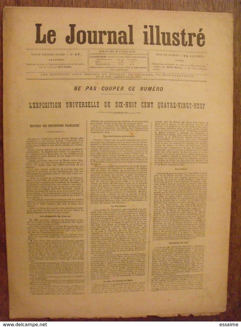 Revue Le Petit Journal N° 17 De 1889. Exposition Universelle Tour Eiffel Dépliant 4 Pages. Actualités époque - Magazines - Before 1900