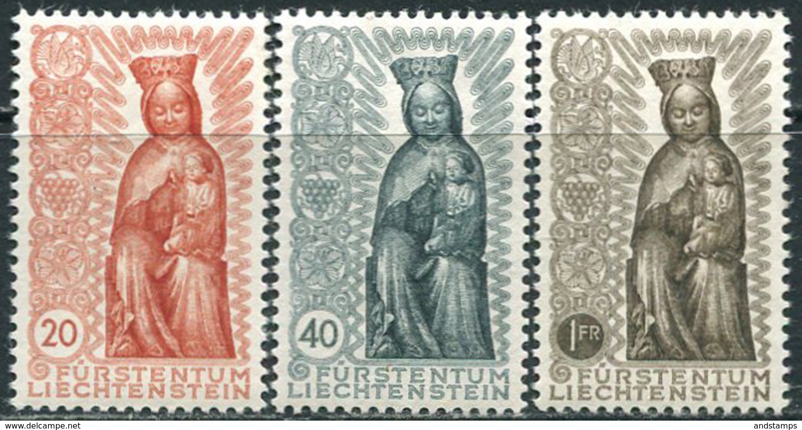 Liechtenstein 1954. Michel #329/31 Luxe/MNH. Completion Of The Marian Year. (B28) - Neufs