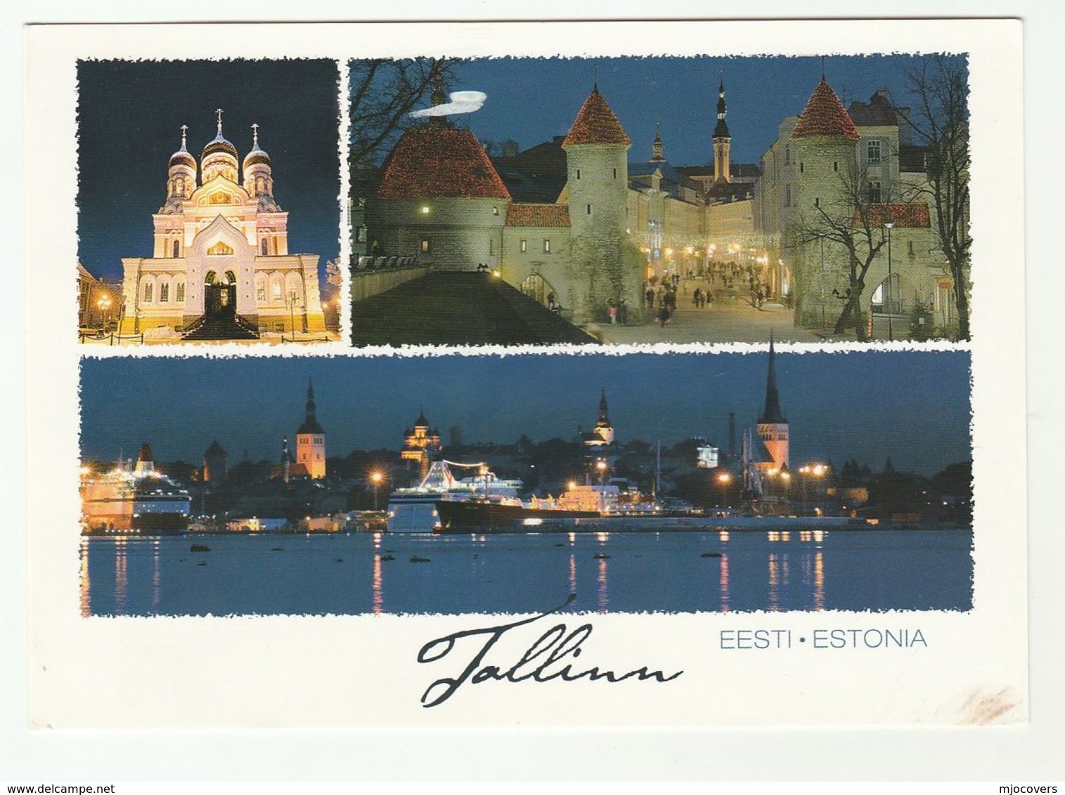2011 ESTONIA COVER Stamps 2x 0.02 FLOWER 0.01 0.45 0.50  Stamps (postcard Tallinn) To GB  Flowers - Estonia