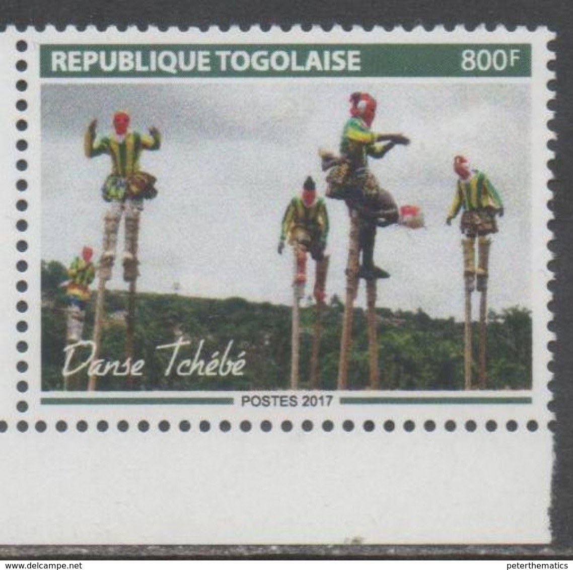 TOGO, 2017, MNH, LOCAL CULTURE,  DANCES, TCHÉBÉ DANCE, COSTUMES, 1v - Dance