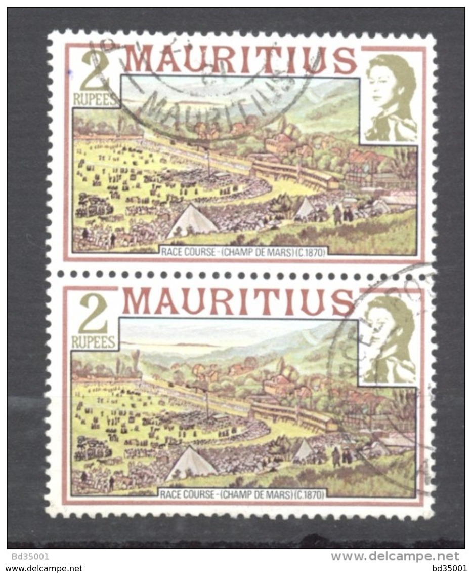 Timbre Oblitéré - Mauritius / Ile Maurice -  Bloc De 2 Timbres Champ De Mars / Race Course - Maurice (1968-...)