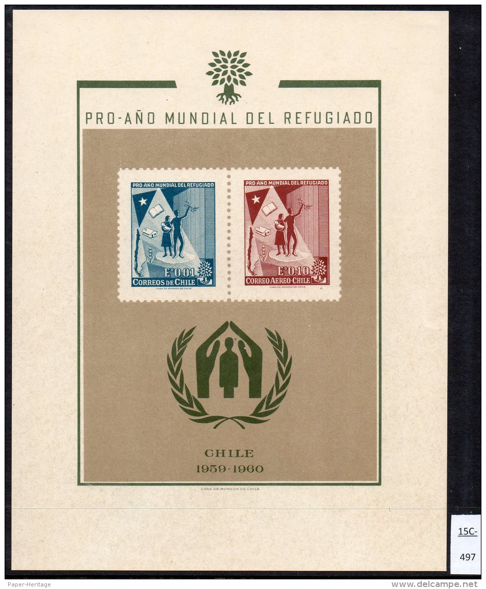 Chile 1959 1960 International Refugee Year IRY Ano Mundial Del Refugiado M/s. - Chile