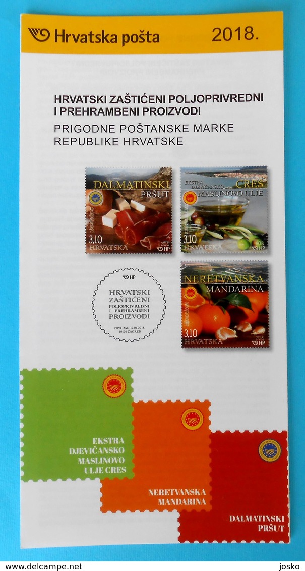 PROTECTED CROATIAN AGRICULTURAL AND FOOD PRODUCTS - Croatian Post Official Postage Stamp Prospectus - Alimentation