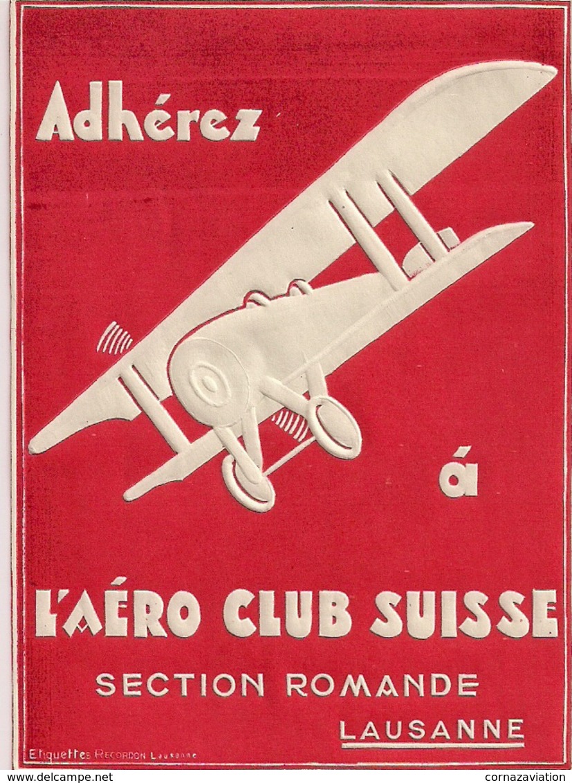 Aviation - Aéro Club Suisse - Section Romande - Rare - Adesivi
