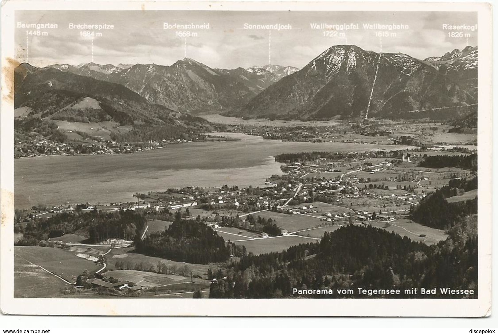 X3128 Panorama Vom Tegernsee Mit Bad Wiesse / Viaggiata 1953 - Bad Wiessee