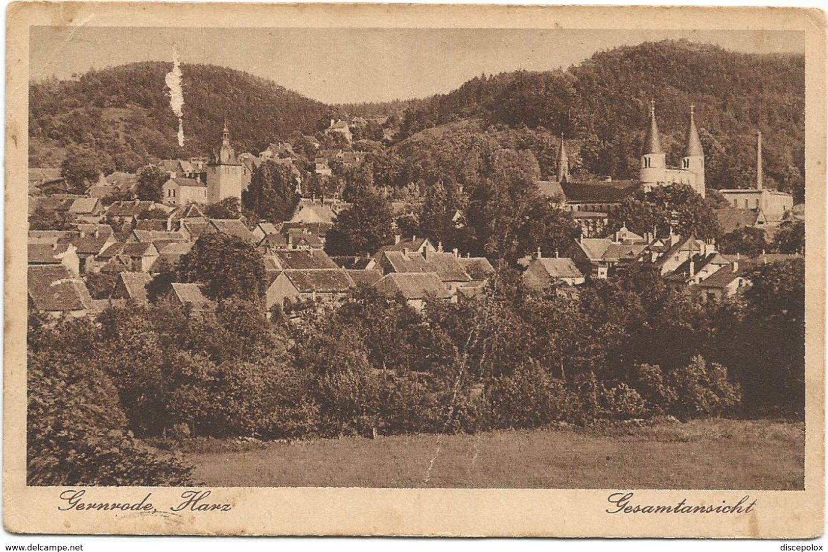 X3129 Quedlinburg - Gernrode Harz - Gesamtansicht / Viaggiata 1928 - Quedlinburg