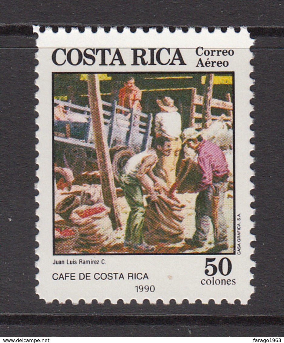 1990 Costa Rica Bagging Coffee Beans Cafe Kafe Complete Set Of 1 MNH - Costa Rica
