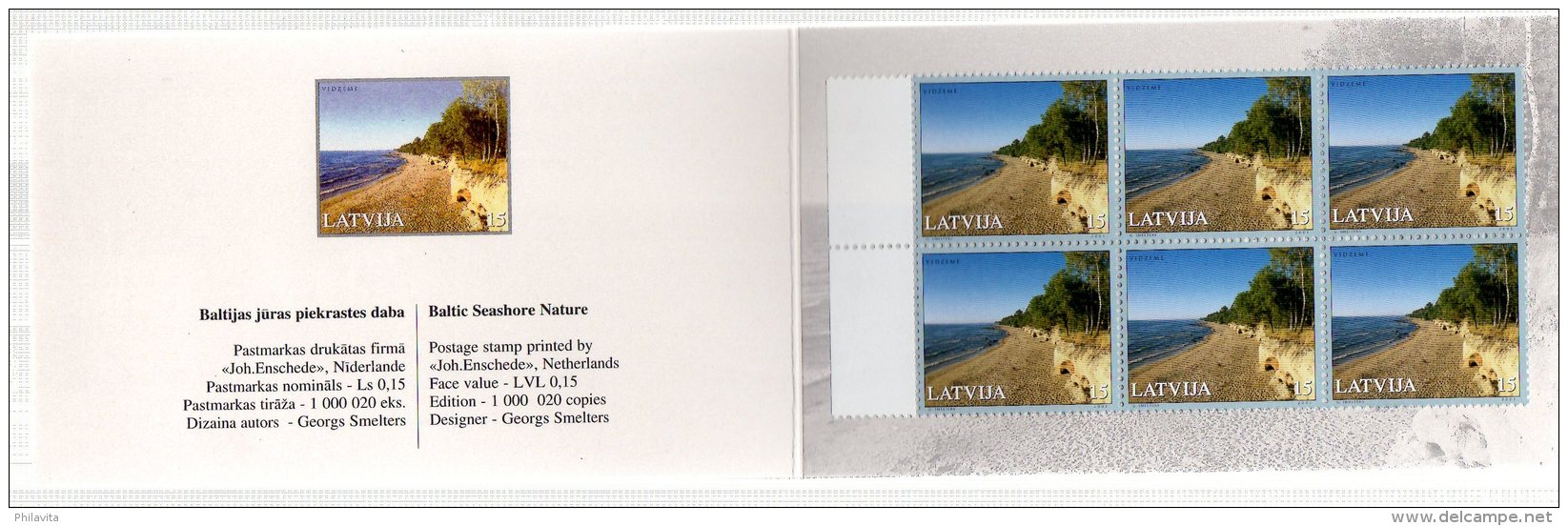 2001 Latvia - Baltic Sea Landscapes - Joint With Estonia And Lithuania - MI 551 - Booklet Riga 2001 MNH- Rare (bsh) - Lettland