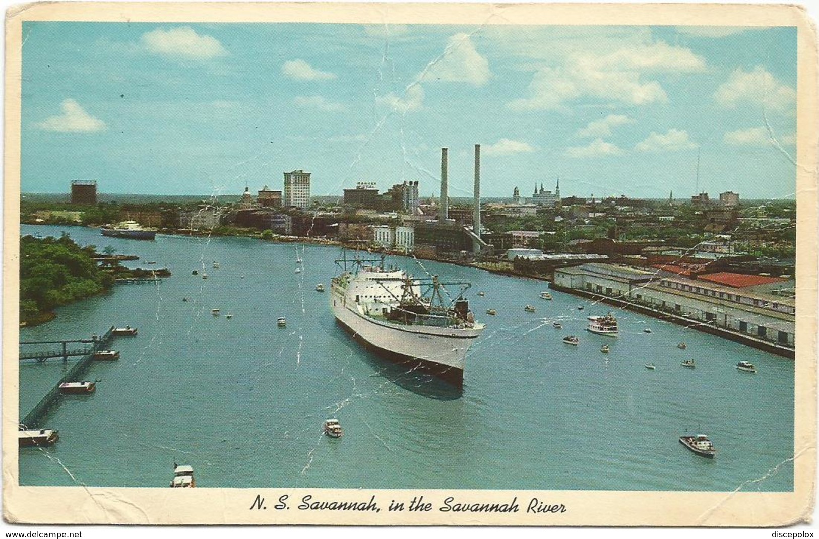 X3143 Savannah - Nuclear Ship Savannah In The Savannah River - Navi Ships Bateaux / Viaggiata 1964 - Savannah