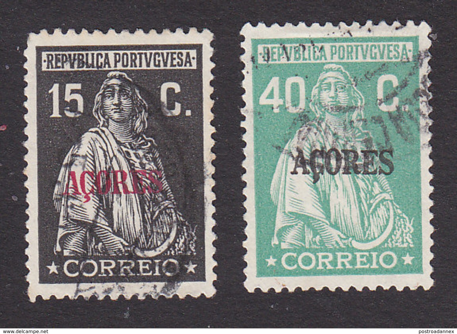 Azores, Scott #310-311, Used, Ceres Overprinted, Issued 1930 - Açores