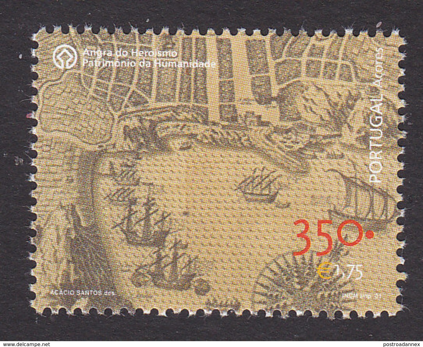 Azores, Scott #462 Single From Souvenir Sheet, Mint Never Hinged, Map, Issued 2001 - Azoren