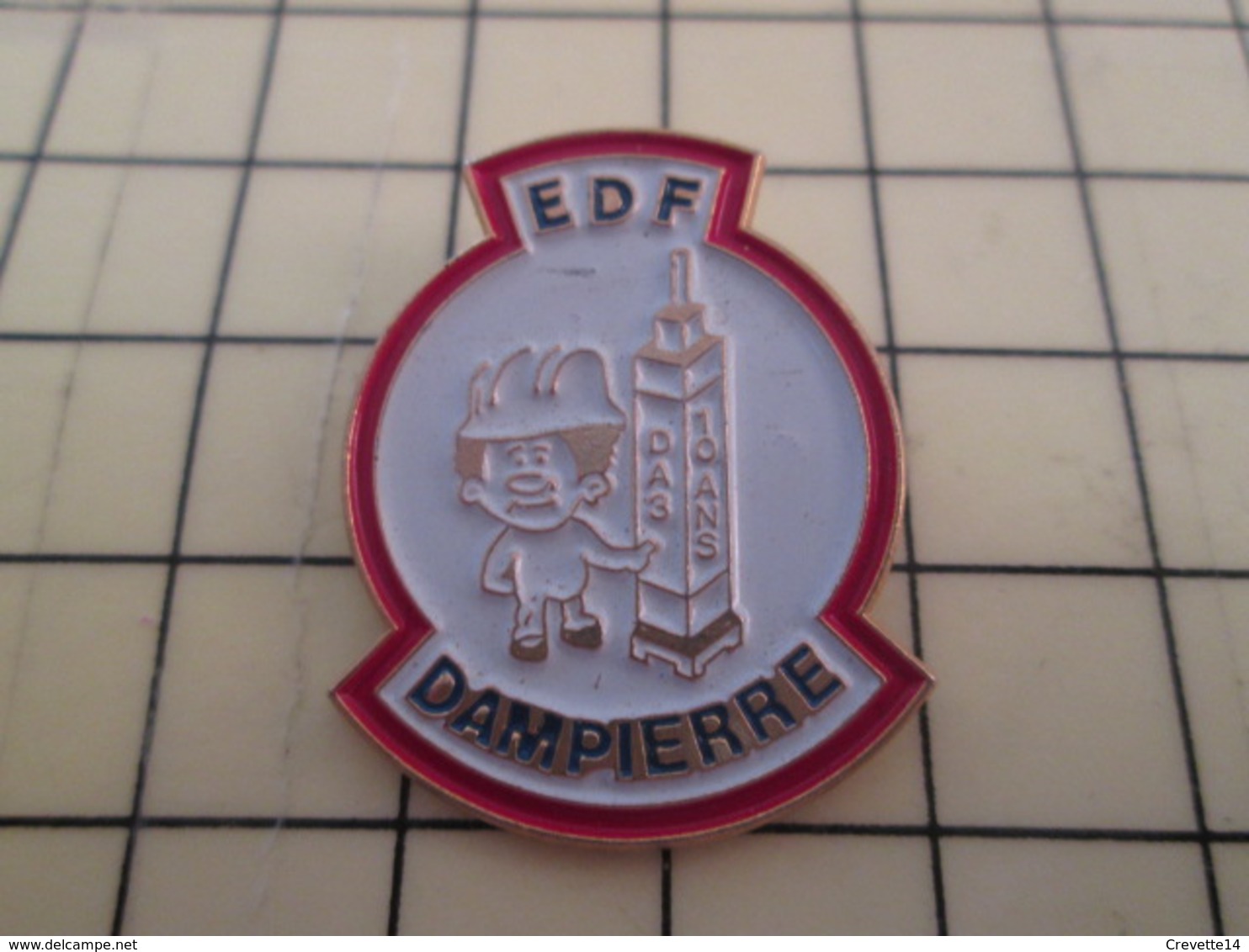 1417 Pin's Pins : Rare Et Belle Qualité  EDF GDF / DAMPIERRE DA3 10 ANS - EDF GDF