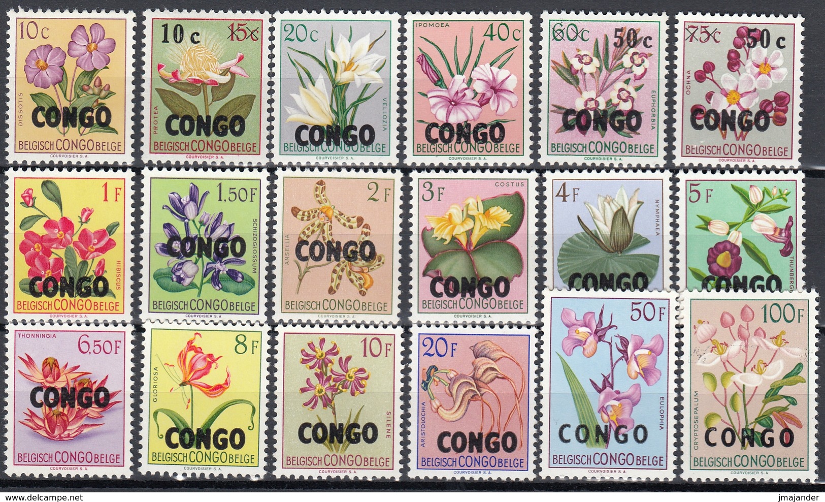 Congo, Dr 1960 - Belgian Congo Postage Stamps Overprinted "CONGO" - Mi 11-28 ** MNH - Autres & Non Classés