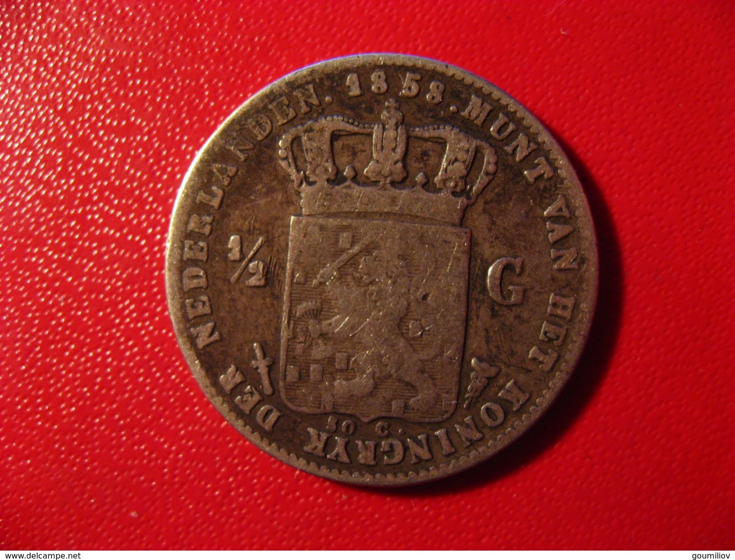 Pays-Bas - 1/2 Gulden 1858 Wilhem III 8585 - 1849-1890 : Willem III