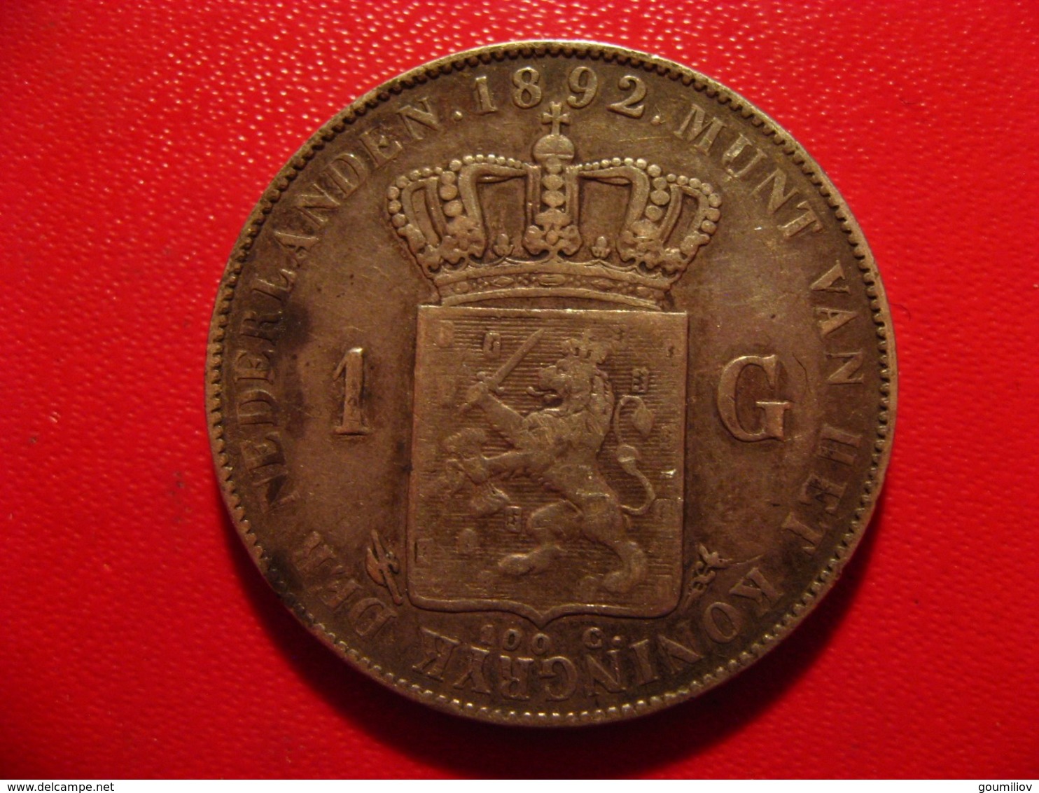 Pays-Bas - Gulden 1892 Wilhelmina 8504 - 1 Gulden