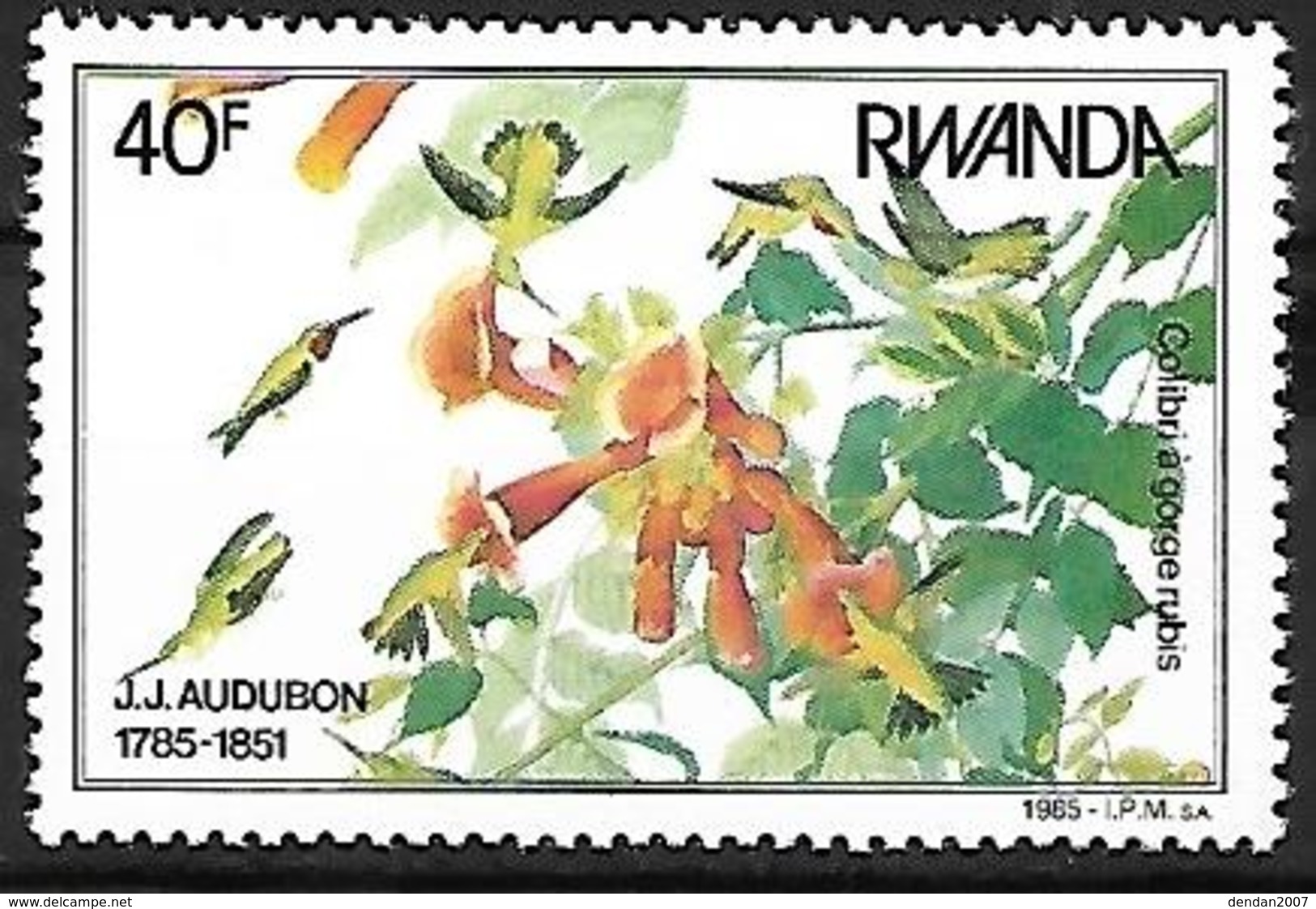 Rwanda 1985 - MNH - Ruby-throated Hummingbird (Archilochus Colubris) - Colibríes