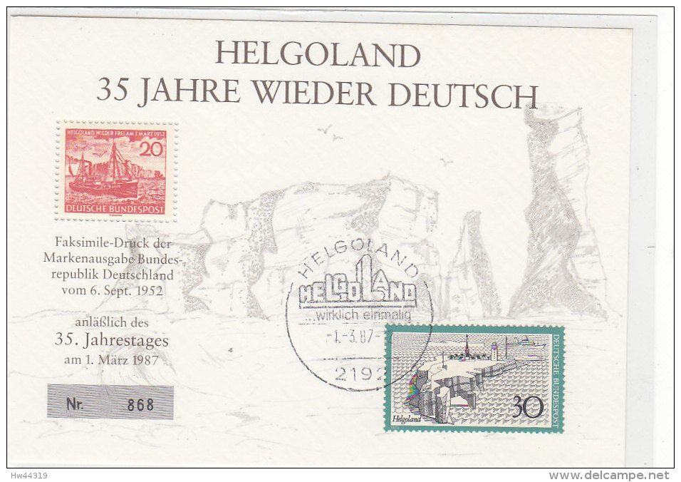 Helgoland 35 Jahre Wieder Deutsch - Nr. 868 - Faksimile-Druck - Other & Unclassified