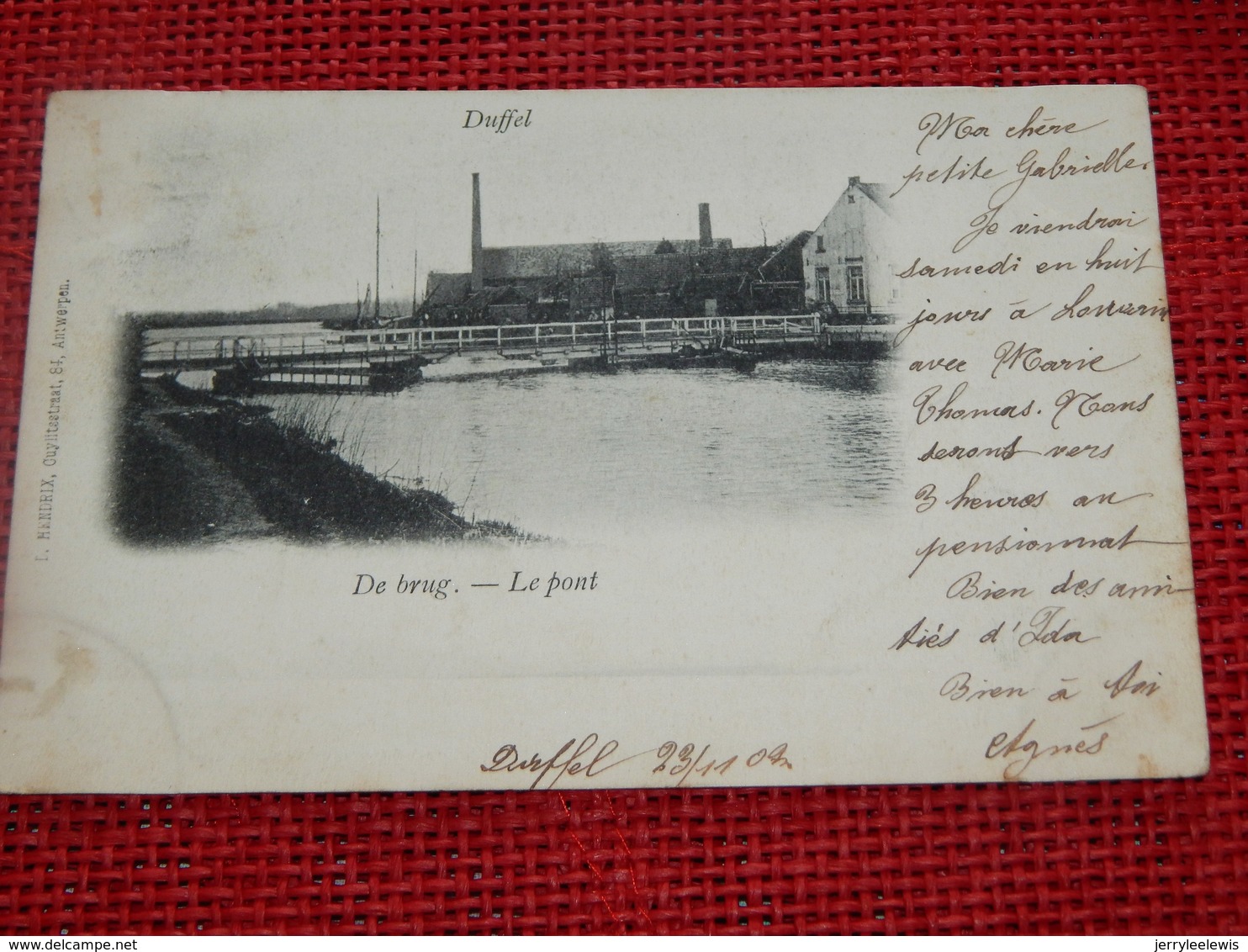 DUFFEL  -  De Brug  -  Le Pont -  1904 - Duffel