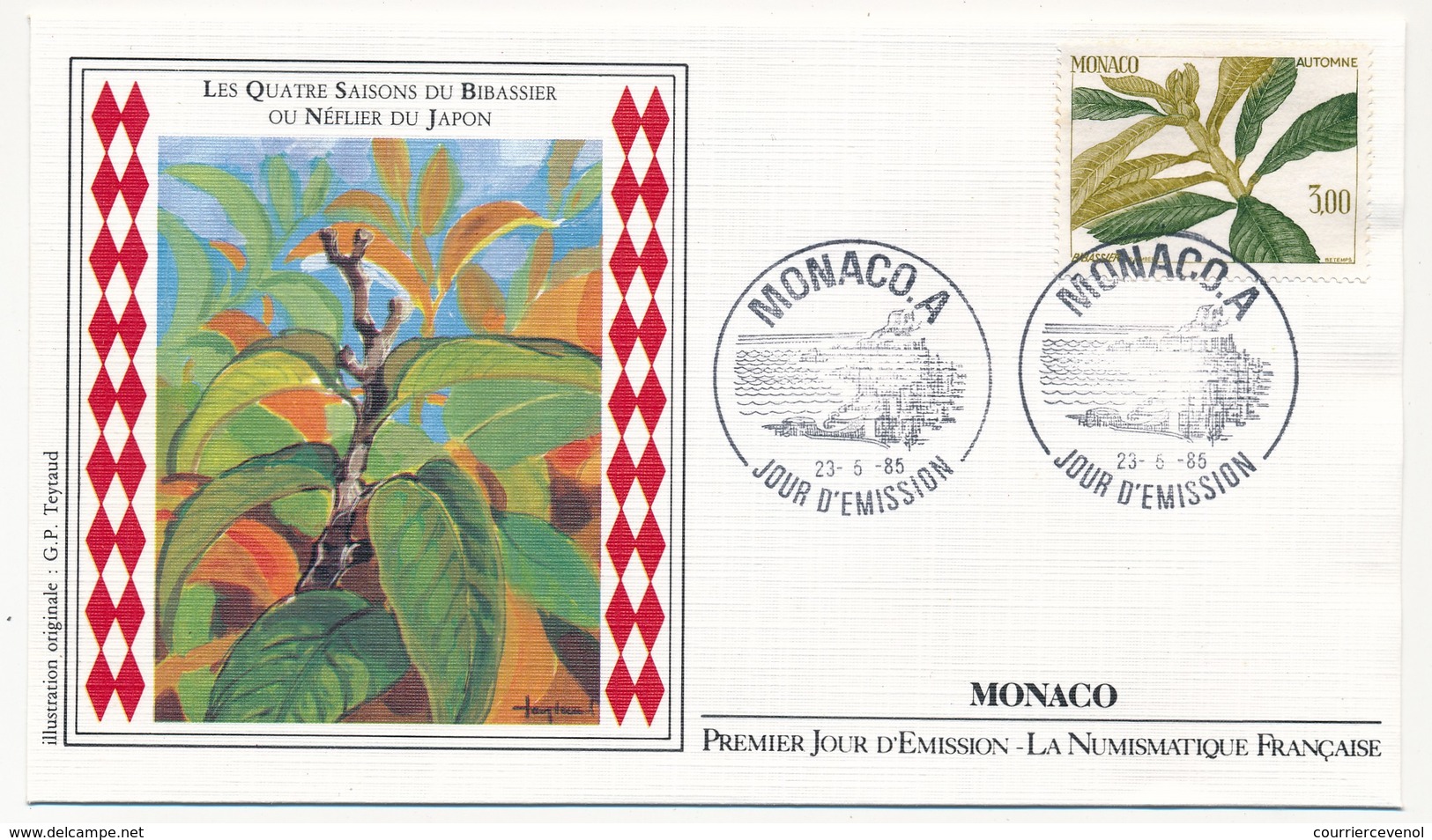 MONACO - 4 Enveloppes FDC =>  Les Quatre Saisons Du Bibassier (Néflier Du Japon) - 23/5/1985 - FDC