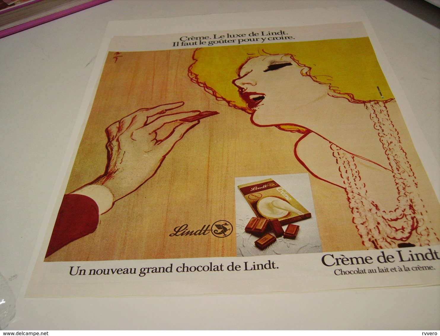 ANCIENNE PUBLICITE CHOCOLAT CREME DE LINDT  1972 - Posters