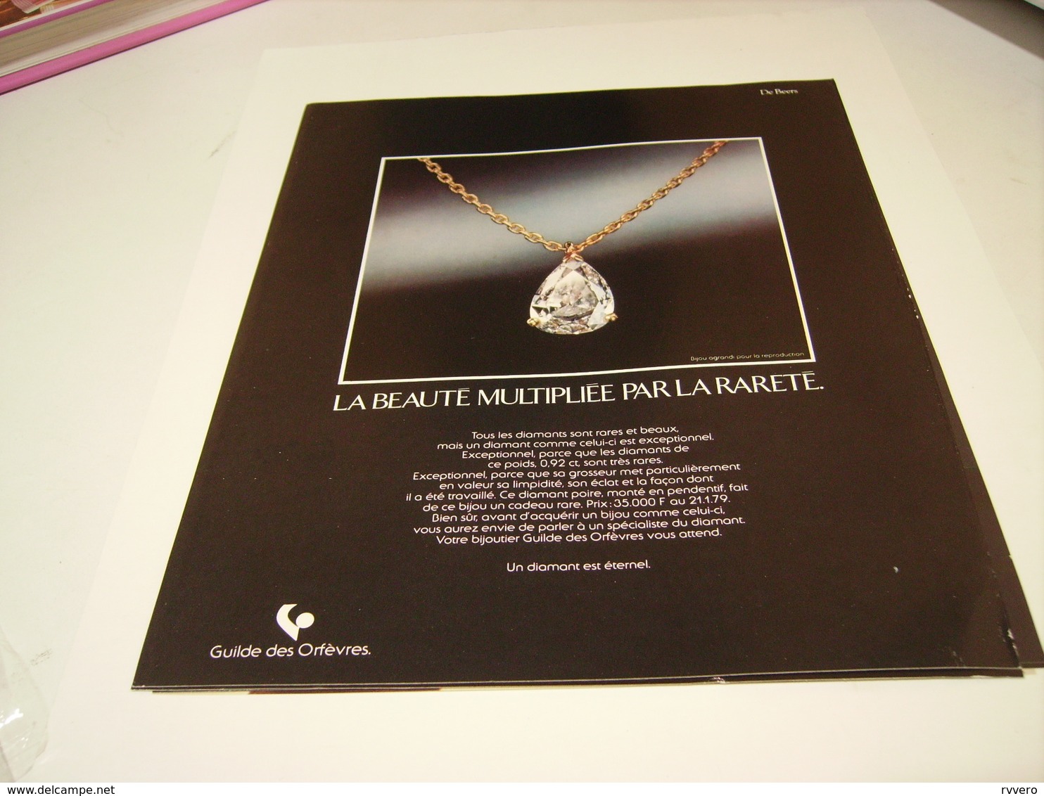 ANCIENNE PUBLICITE DIAMANTS GUIDE DES ORFEVRES  1979 - Autres & Non Classés