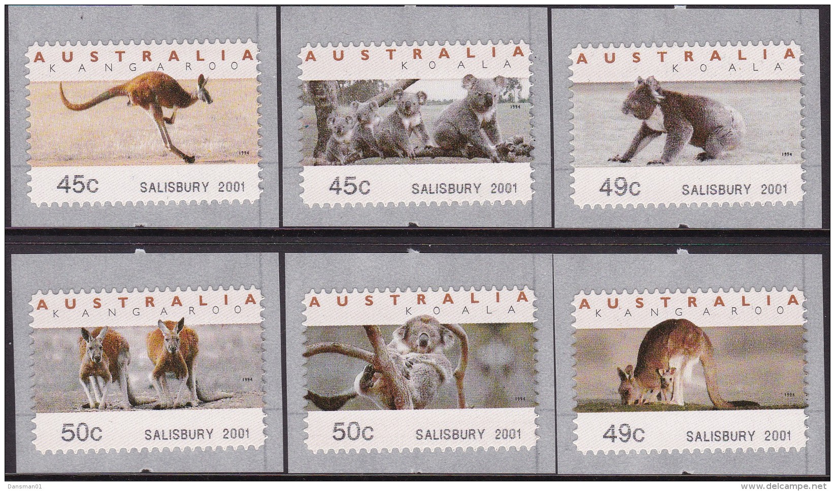 AUSTRALIA 2001 Counter Printed Stamps "SALISBURY 2001" Mint - Timbres De Distributeurs [ATM]