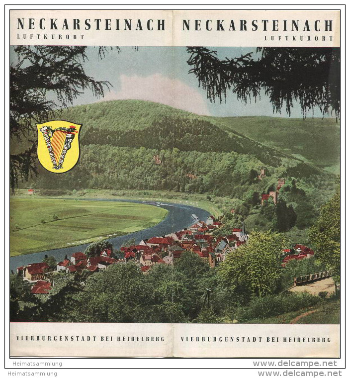 Neckarsteinach 1965 - Faltblatt Mit 13 Abbildungen - Beiliegend Hotel Und Gaststättenverzeichnis - Stadtplan - Hessen