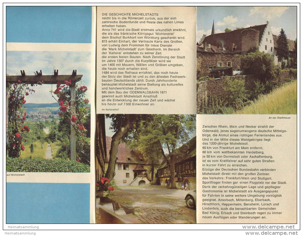 Michelstadt 60er Jahre - Faltblatt Mit 6 Abbildungen - Grafik H. Zeeh - Beiliegend Hotel Und Gaststättenverzeichnis - Hesse