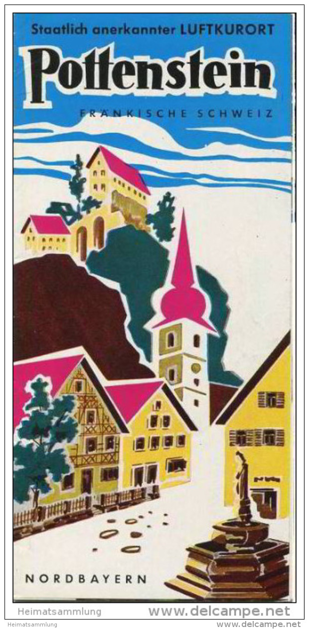 Pottenstein 1972 - Faltblatt Mit 15 Abbildungen - Beiliegend Unterkunfts-Verzeichnis - Bayern