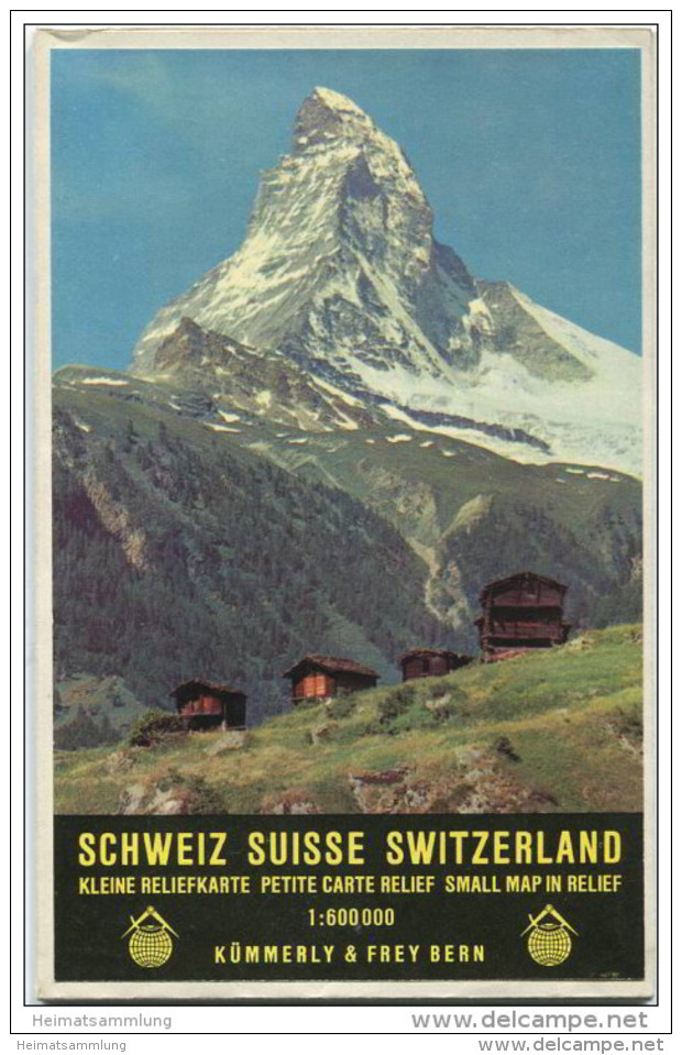 Schweiz - Kleine Reliefkarte 1:600 000 Schweiz - Kümmerly &amp; Frey Bern - Mapamundis