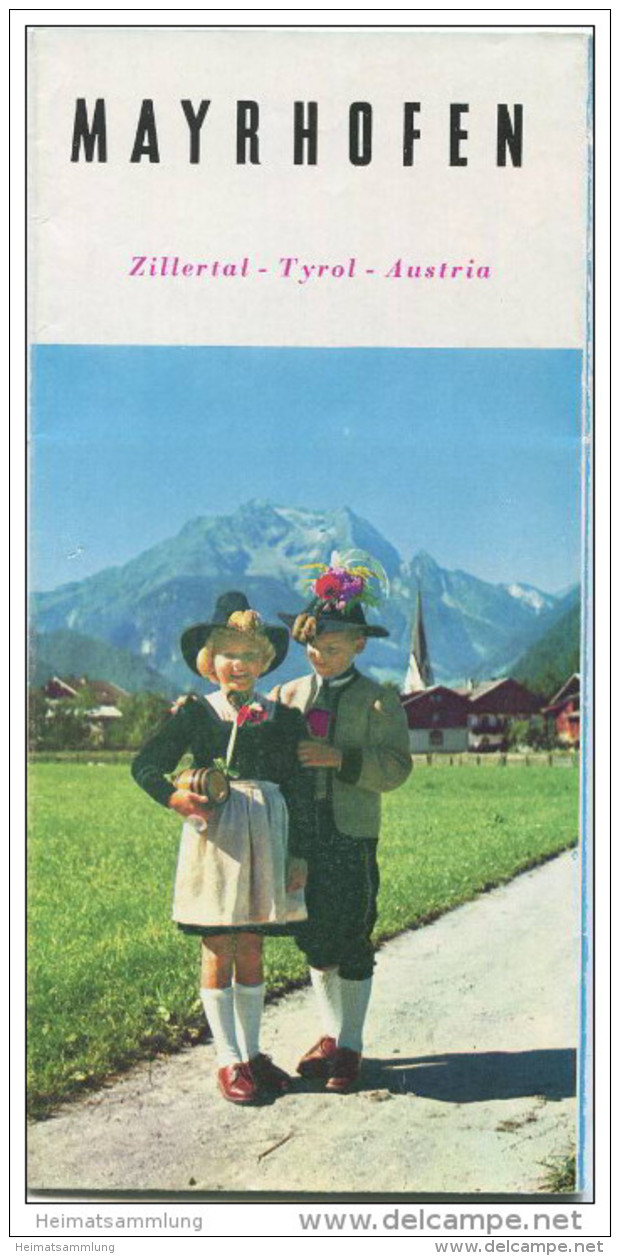 Mayrhofen 60er Jahre - Faltblatt Mit 17 Abbildungen - Hotel- Und Gaststätten-Verzeichnis - Tiroler Landes-Reisebüro Orts - Oesterreich