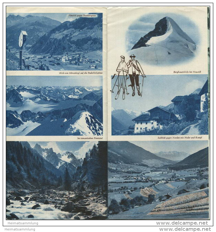 Neustift 50er Jahre - Faltblatt Mit 14 Abbildungen - Unterkunftsverzeichnis - Gestaltung F. Stummvoll - Austria