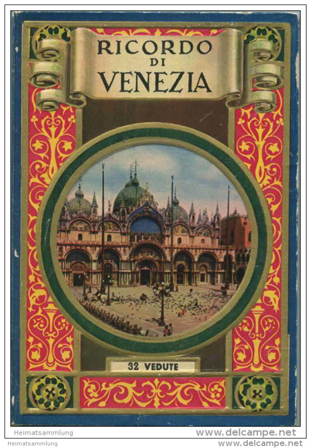 Italien - Ricordo Di Venezia - 32 Vedute - Leporello 17cm X 11cm 32 Fotografien Rückseitig Mit Text Und Einem Stadtplan - Italië