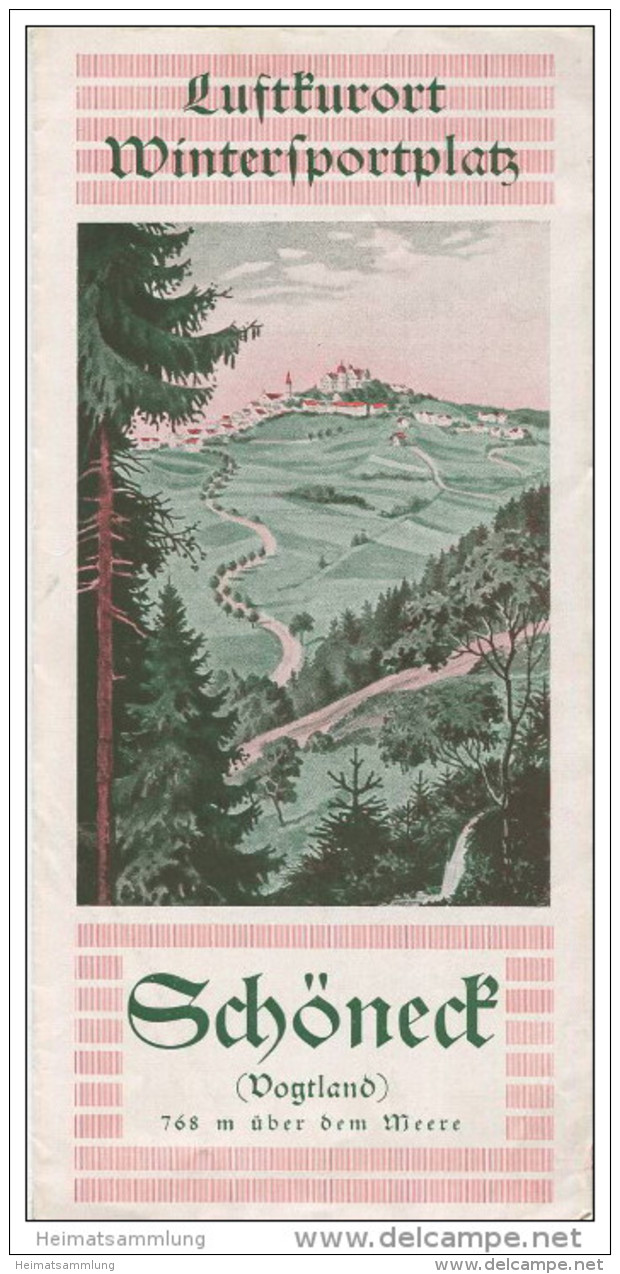 Schöneck Im Vogtland 1934 - Faltblatt Mit 11 Abbildungen - Sachsen