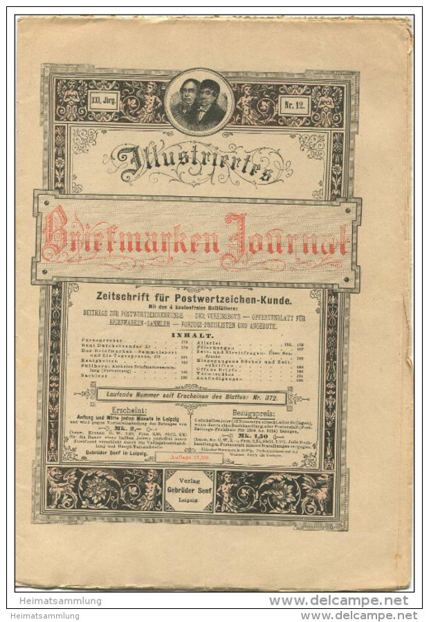 Illustriertes Briefmarken Journal - XXI Jahrgang Nr. 12 - Juni 1894 - Verlag Gebrüder Senf Leipzig - Deutsch (bis 1940)