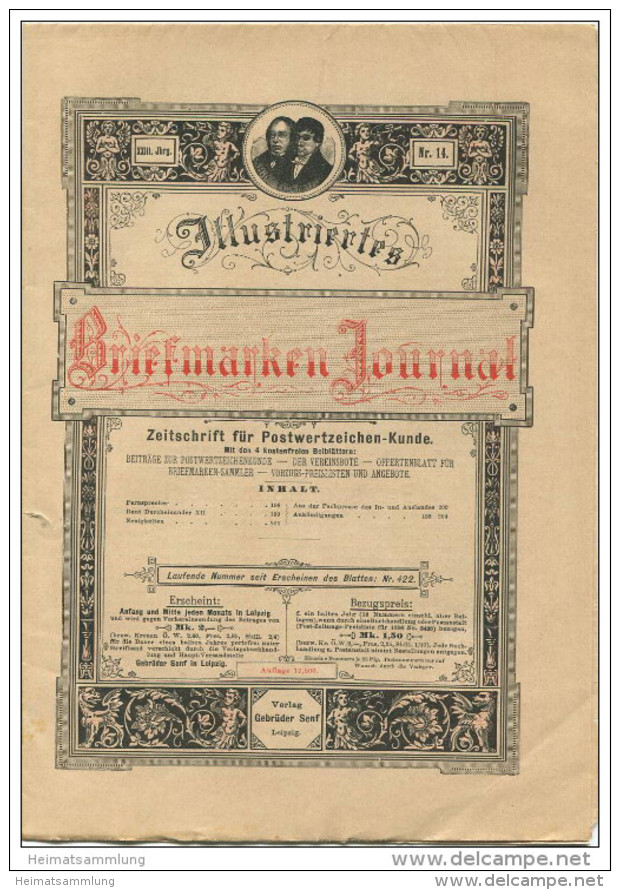 Illustriertes Briefmarken Journal - XXIII Jahrgang Nr. 14 - Juli 1896 - Verlag Gebrüder Senf Leipzig - Alemán (hasta 1940)