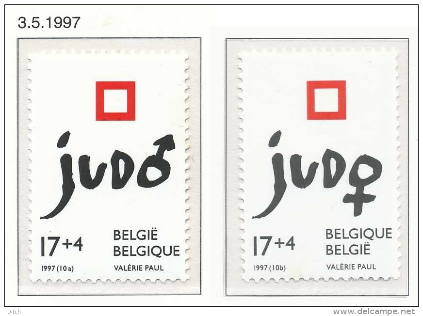 D- [153804] **/Mnh-[2703/04] Belgique 1997, Sports, Judo Masculin Et Féminin, SC, SNC - Judo