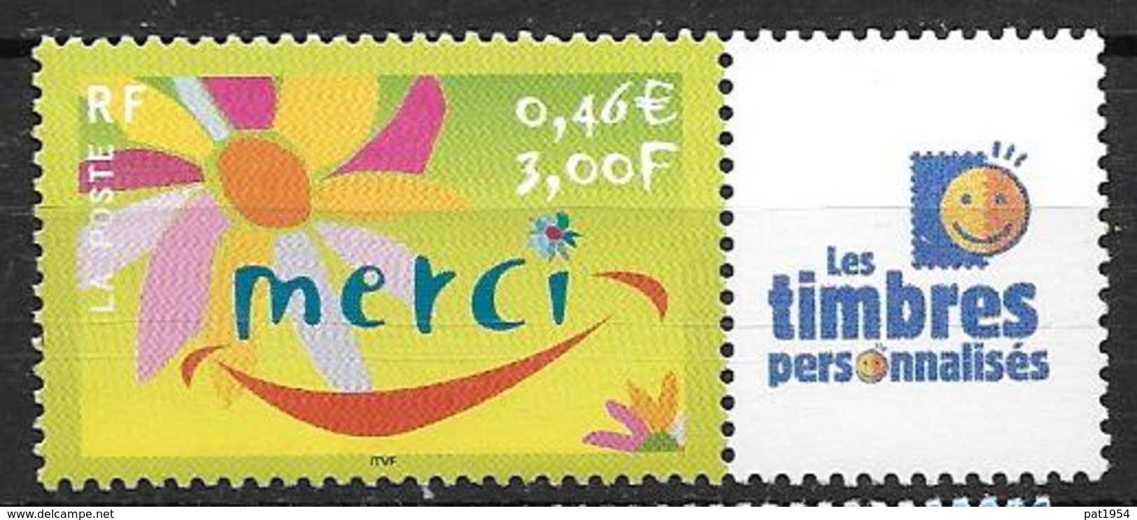 France 2001 N° 3433 Neuf** Avec Vignette Cote 5 Euros - Sonstige & Ohne Zuordnung