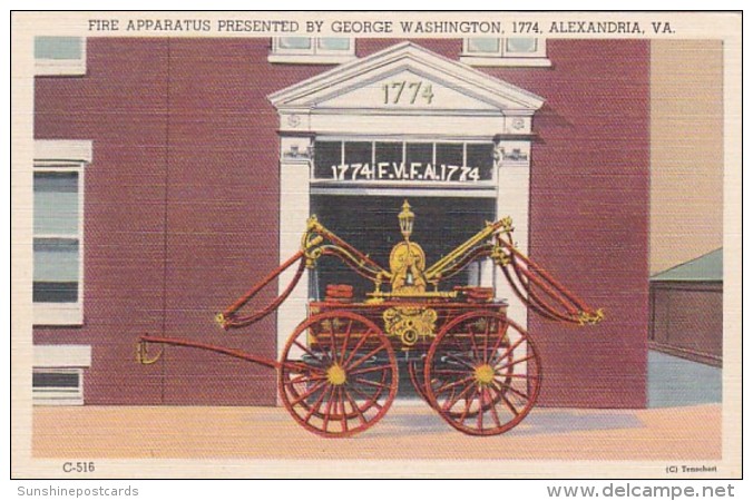 Virginia Alexandria Fire Apparatus Presented By George Washington 1774 - Alexandria