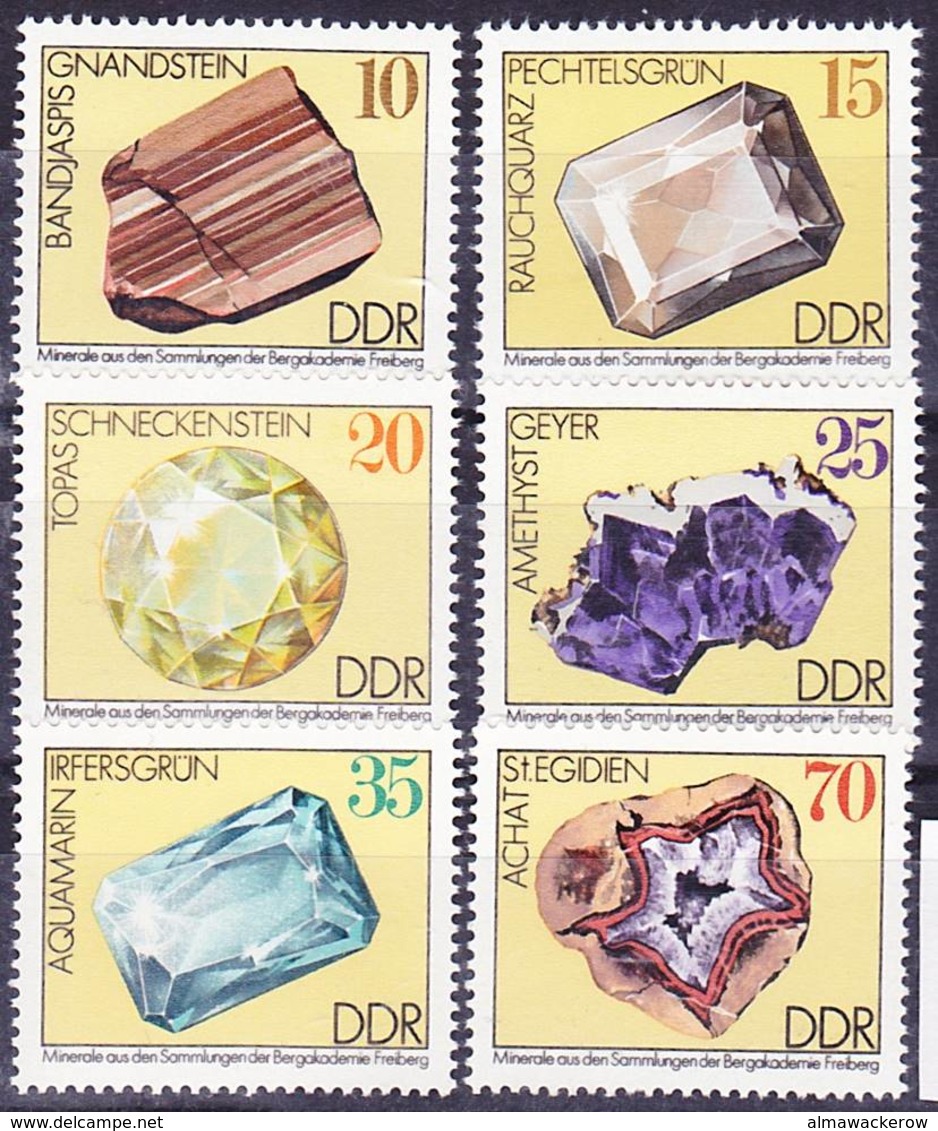 2017-0327 GDR 1974 Minerals Complete Set Mi 2006-2011 MNH ** - Mineralien