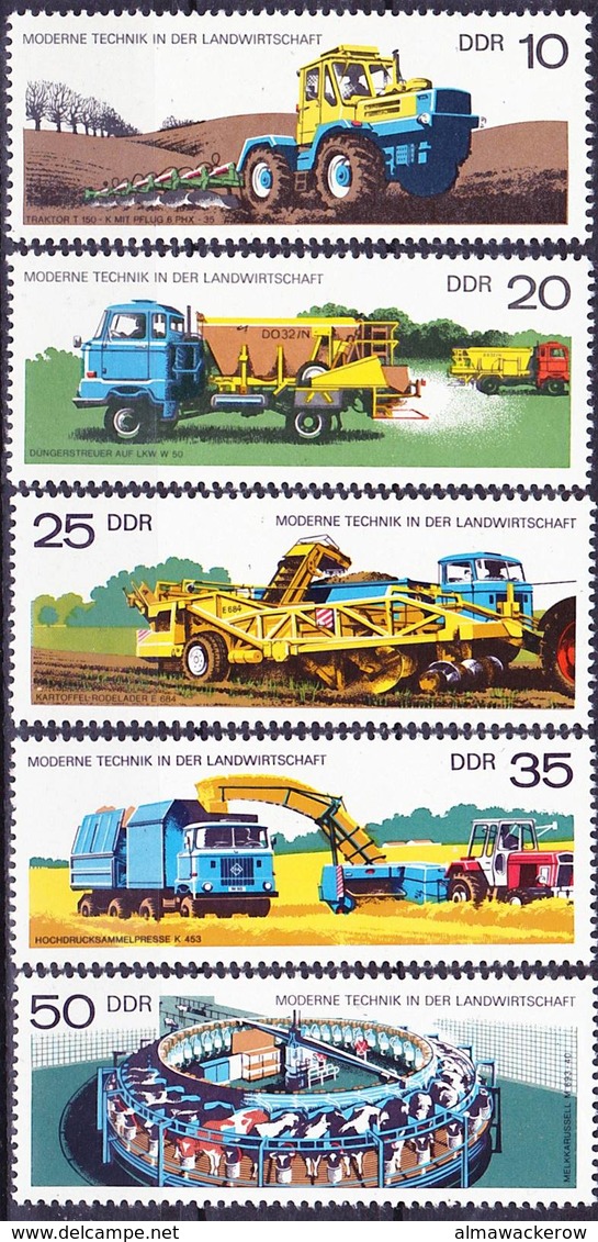 2017-0340 GDR 1977 Modern Technology In Agriculture Complete Set Mi 2236-2240 MNH** - Landwirtschaft