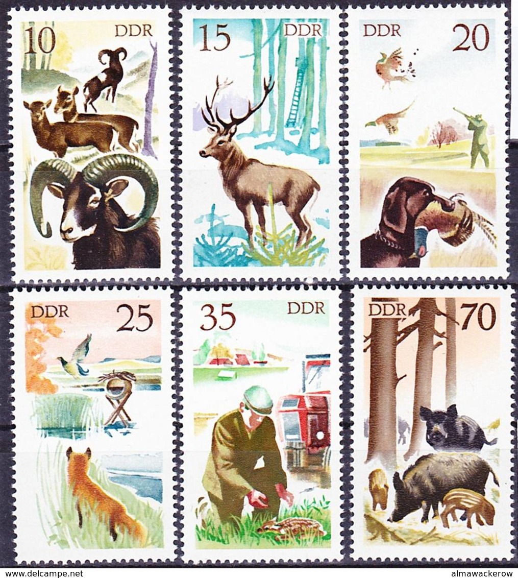 2017-0341 GDR 1977 Animals Of The Hunt Complete Set Mi 2281-86 MNH ** - Agricoltura