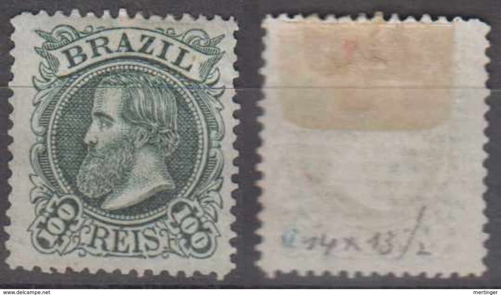 Brazil Brasil Mi# 52 I (*) Mint 100R Dom Pedro 1882 - Ongebruikt