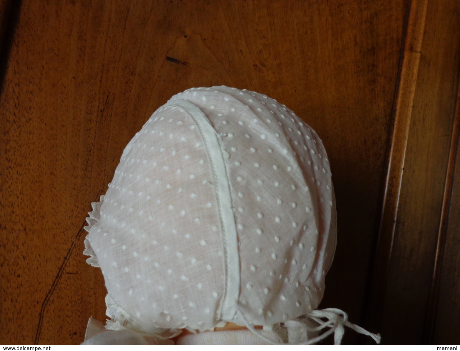 Bonnet De Bapteme De Bebe Pour Poupee Poupon - 1940-1970