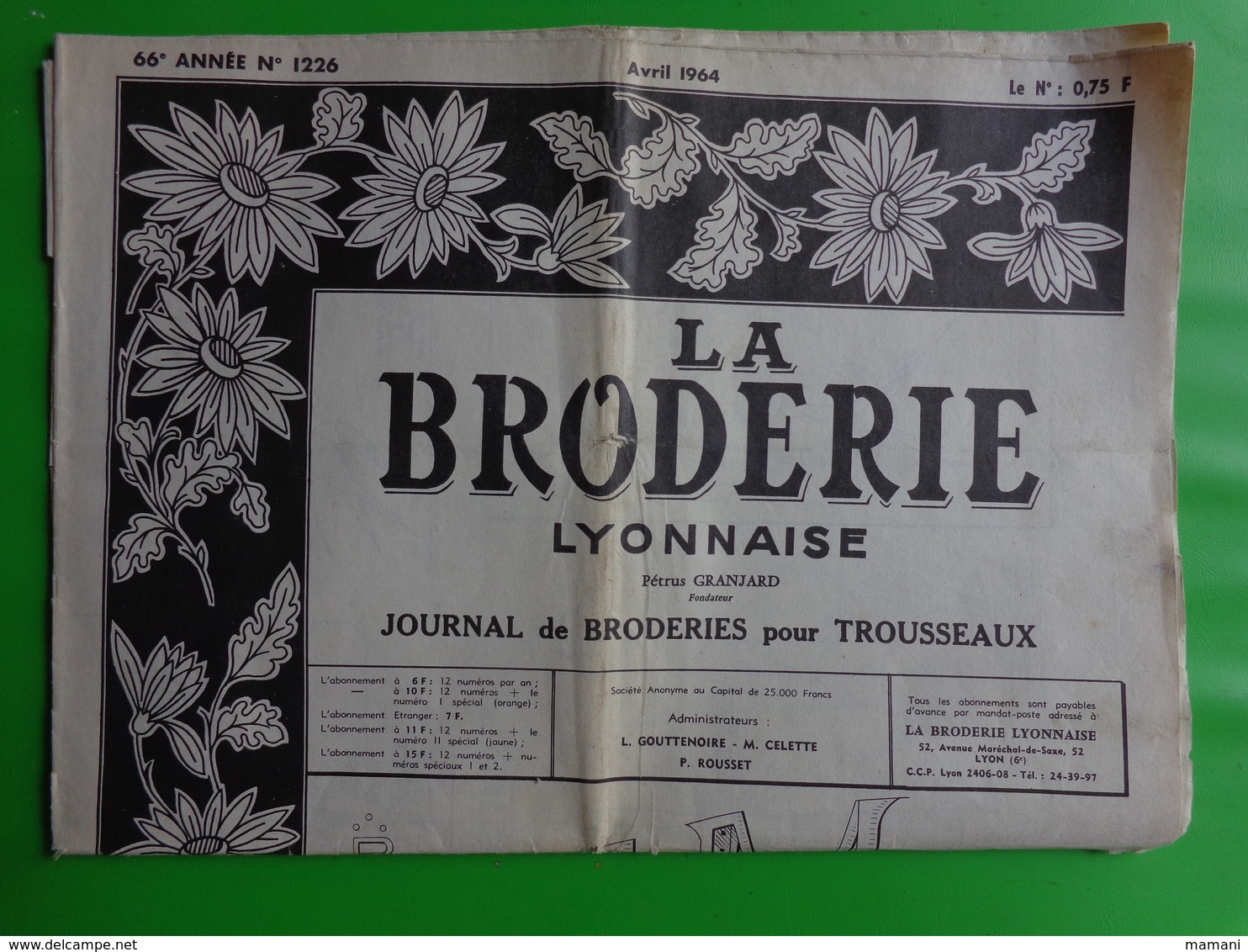 La Broderie Lyonnaise N° 1226 Avril 1964 - Mode