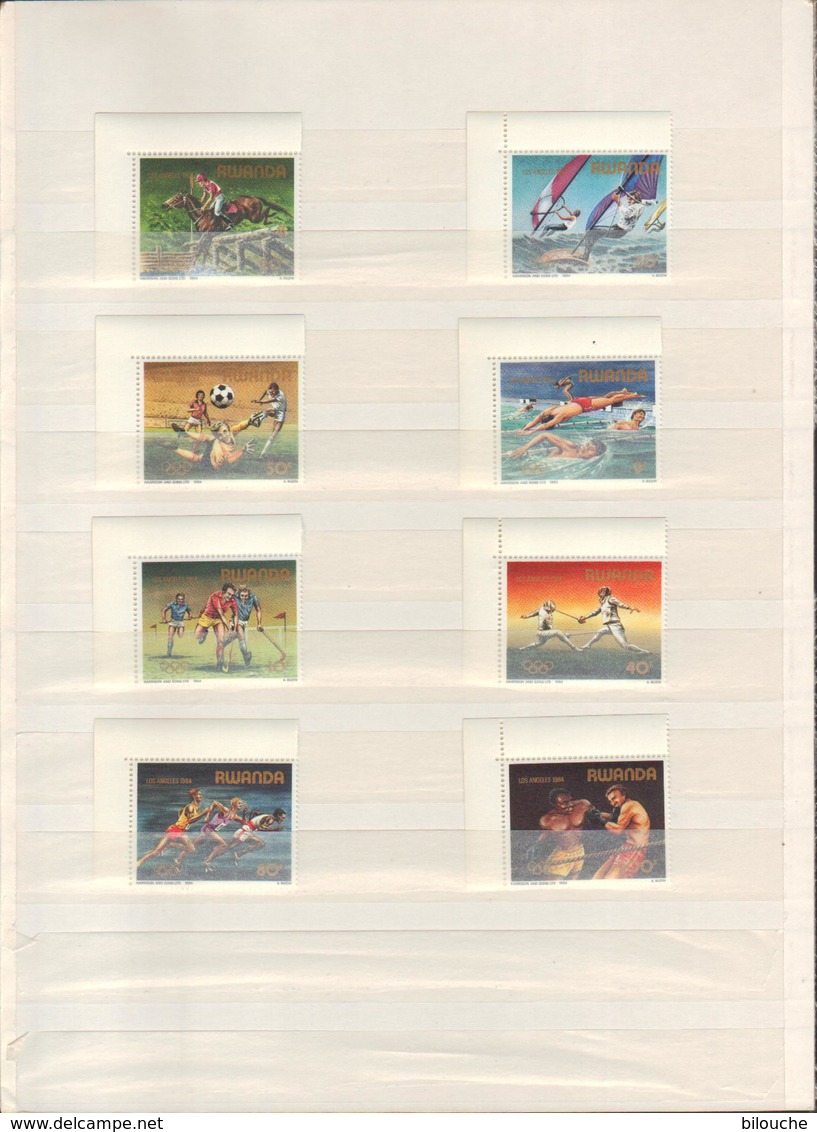 BUZIN / RWANDA 1984 / JEUX OLYMPIQUES DE LOS ANGELES / SERIE  COMPLETE / COB 1210-1217 - 1985-.. Oiseaux (Buzin)