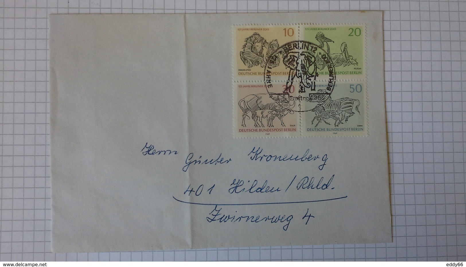 FDC Berlin   Mi.Nr. 338-41 (125 Jahre Berliner Zoo) Mit Sonderstempel Berlin 12 Vom 4.6.1969 - Briefe U. Dokumente